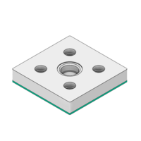 MODULAR SOLUTIONS PNEUMATIC PLATE 90MM X 90MM WITH GASKET 1/2&quot; NPT THREADED CENTER THRU HOLE